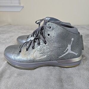 Air Jordan 31 Shoes Mens 9 Battle Grey silver leather upper Basketball Sports